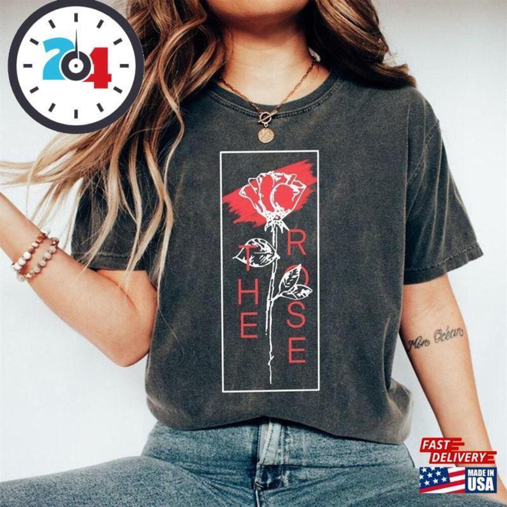 The Rose Kpop Retro Flower Tee Shirt Dual Rock Album T-shirt